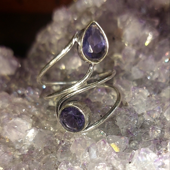 Adjustable Faceted Amethyst Ring - Picture 1 of 7